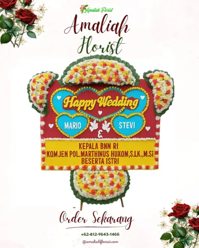 Karangan Papan Bunga Pernikahan di Perintis